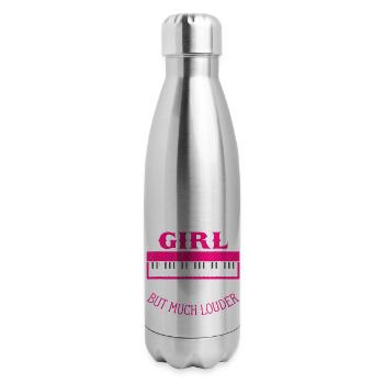 Piano Girl Piano For Girls - 17 oz Insulated Stainless Steel Water Bottle - silver - Right