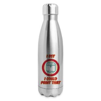 3D-Printing Icon G28 CNC Maker 3D-Scan 3D-Printer - 17 oz Insulated Stainless Steel Water Bottle - silver - Right