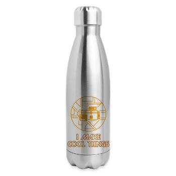 3D Printing T for a 3D-Printer Enthusiast - 17 oz Insulated Stainless Steel Water Bottle - silver - Right