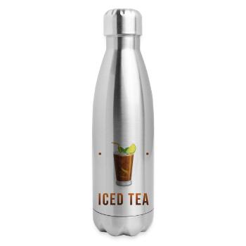 Iced Tea Drink Design Sweeten Up Your Day With - 17 oz Insulated Stainless Steel Water Bottle - silver - Right