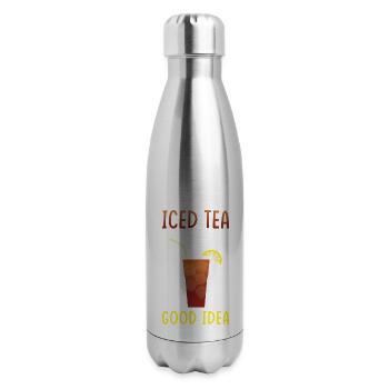 Iced Tea Drink Design Sweeten Up Your Day With - 17 oz Insulated Stainless Steel Water Bottle - silver - Right