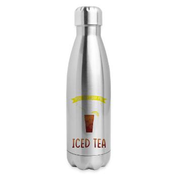 Iced Tea Drink Design Sweeten Up Your Day With - 17 oz Insulated Stainless Steel Water Bottle - silver - Right
