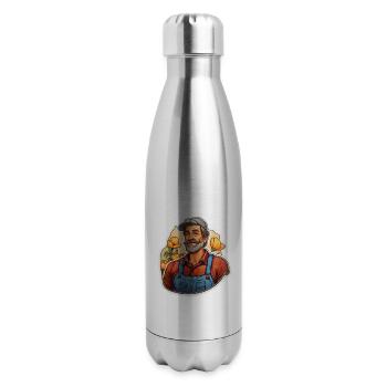 Farmer Old Man - 17 oz Insulated Stainless Steel Water Bottle - silver - Right