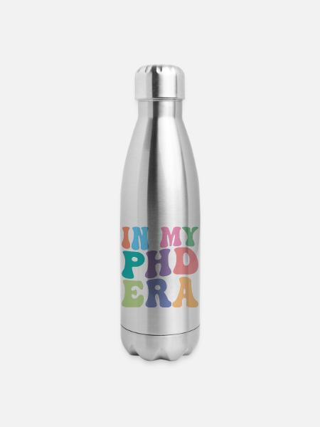 PHD Retro Groovy In My PHD Era - 17 oz Insulated Stainless Steel Water Bottle - silver