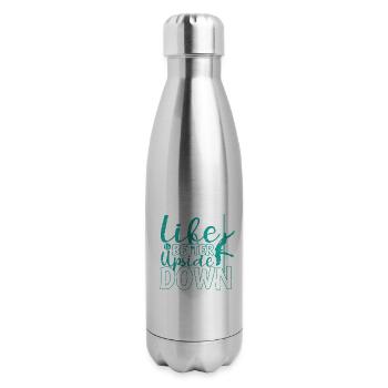 Like Better upside Down Pole Dancing Pole - 17 oz Insulated Stainless Steel Water Bottle - silver - Right