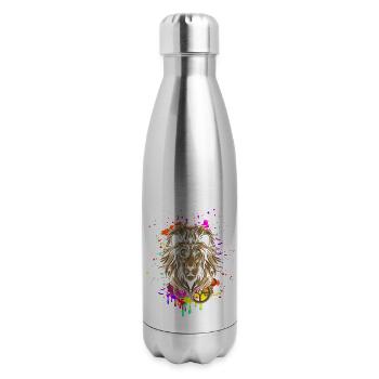 Lion Steampunk - 17 oz Insulated Stainless Steel Water Bottle - silver - Right