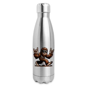 Rocking Bigfoot Sunglasses Funny Sasquatch - 17 oz Insulated Stainless Steel Water Bottle - silver - Right