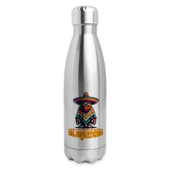 El Squatcho Western Bigfoot Mexican Sasquatch - 17 oz Insulated Stainless Steel Water Bottle - silver - Right