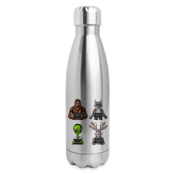 Cryptids Mugshot - 17 oz Insulated Stainless Steel Water Bottle - silver - Right