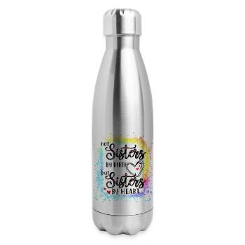 Not Sisters By Birth but sisters by heart Bestie - 17 oz Insulated Stainless Steel Water Bottle - silver - Right