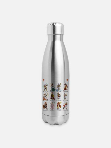 Greek Mythology Gods - 17 oz Insulated Stainless Steel Water Bottle - silver
