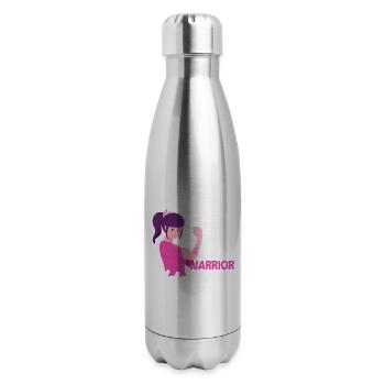 Breast Cancer Awareness Supporter - 17 oz Insulated Stainless Steel Water Bottle - silver - Right