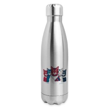 Felines Against Felons - 17 oz Insulated Stainless Steel Water Bottle - silver - Right