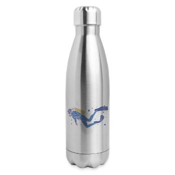 Scuba Diving Diver - 17 oz Insulated Stainless Steel Water Bottle - silver - Right