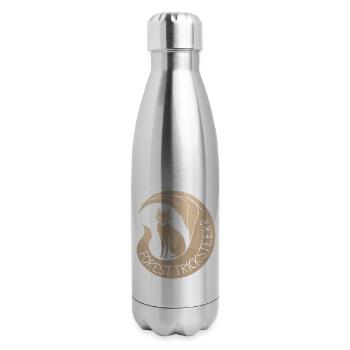 Forest Tricksteerr Fox Nature Emblem Design - 17 oz Insulated Stainless Steel Water Bottle - silver - Right