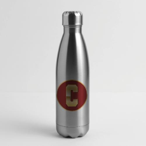 Letter C – Capital Varsity Alphabet Monogram - 17 oz Insulated Stainless Steel Water Bottle