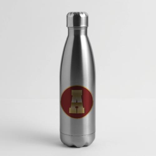 Letter A – Capital Varsity Alphabet Monogram - 17 oz Insulated Stainless Steel Water Bottle