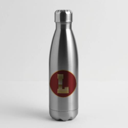 Letter L – Capital Varsity Alphabet Monogram - 17 oz Insulated Stainless Steel Water Bottle