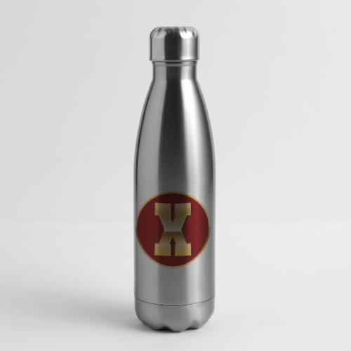 Letter X – Capital Varsity Alphabet Monogram - 17 oz Insulated Stainless Steel Water Bottle