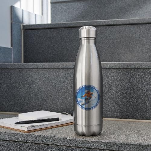 Skiing: On the Edge - 17 oz Insulated Stainless Steel Water Bottle
