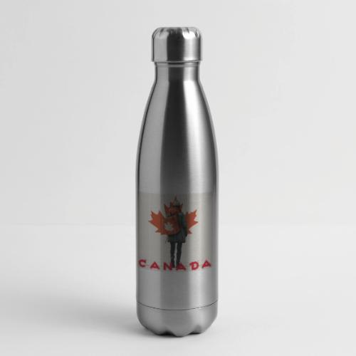 Canada: Proud Canadian Woman - 17 oz Insulated Stainless Steel Water Bottle