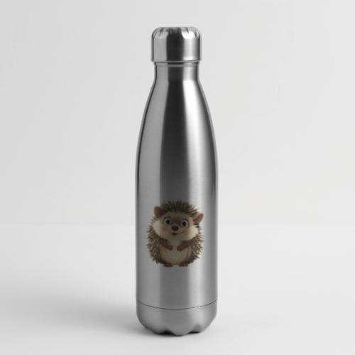 Smiling Cartoon Hedgehog with Joyful Expression - 17 oz Insulated Stainless Steel Water Bottle