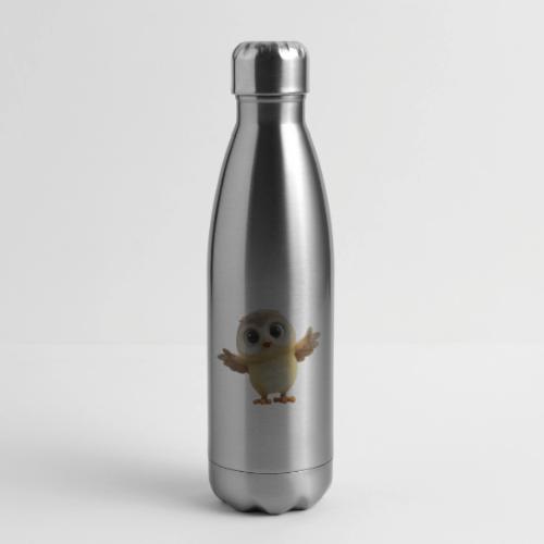 Cute Cartoon Baby Owl with Wings Open - 17 oz Insulated Stainless Steel Water Bottle