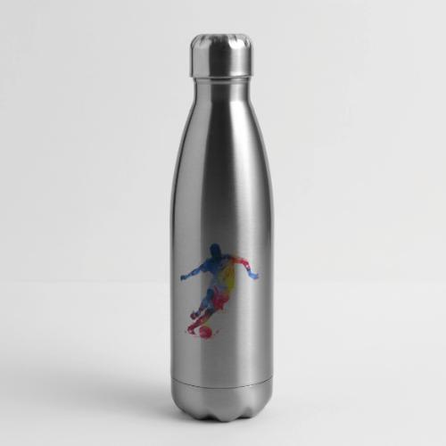 Soccer: Splash Kick - 17 oz Insulated Stainless Steel Water Bottle