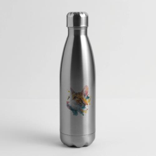 Cat: Feline Ink Burst - 17 oz Insulated Stainless Steel Water Bottle