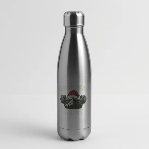 Christmas Gains – Santa Barbell Power - 17 oz Insulated Stainless Steel Water Bottle