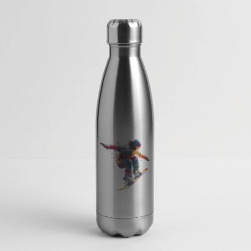 Snowboarding: Frozen Flight - 17 oz Insulated Stainless Steel Water Bottle
