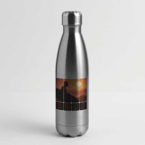 Surfing: Sunset Surf Panels - 17 oz Insulated Stainless Steel Water Bottle