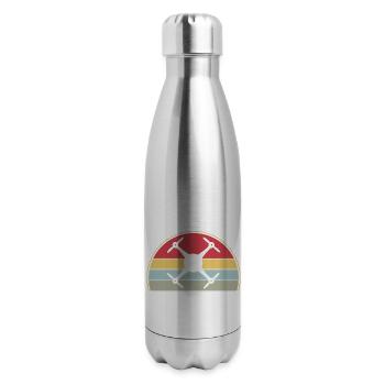 Crazy Drone Pilot I Drone - 17 oz Insulated Stainless Steel Water Bottle - silver - Right