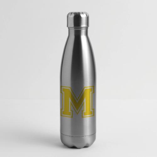 Letter M – Capital Athletic Alphabet Monogram - 17 oz Insulated Stainless Steel Water Bottle