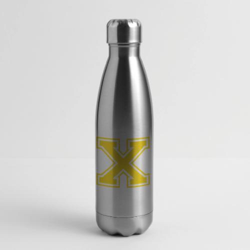 Letter X – Capital Athletic Alphabet Monogram - 17 oz Insulated Stainless Steel Water Bottle