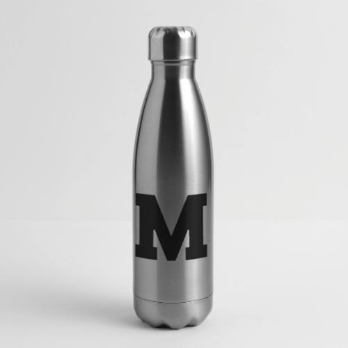 Varsity Letter M Collegiate Alphabet Art - 17 oz Insulated Stainless Steel Water Bottle