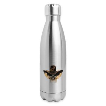 Cowboy-style skull forHalloween - 17 oz Insulated Stainless Steel Water Bottle - silver - Right