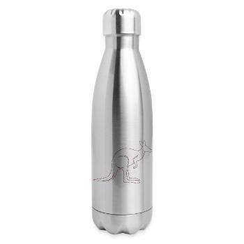 Kangaroo exotic animals Australia - 17 oz Insulated Stainless Steel Water Bottle - silver - Right