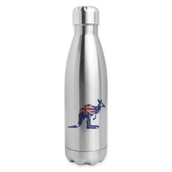 Kangaroo exotic animals Australia - 17 oz Insulated Stainless Steel Water Bottle - silver - Right