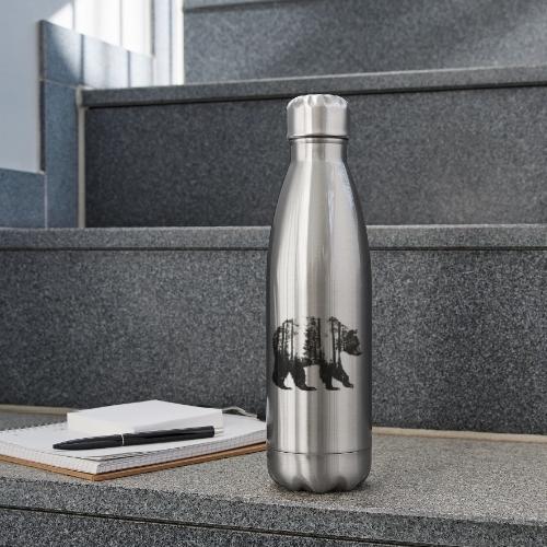 Evergreen Bear Silhouette - 17 oz Insulated Stainless Steel Water Bottle