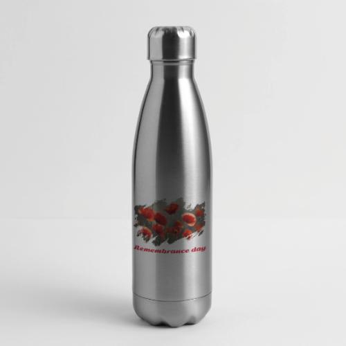 Remembrance Day with poppies - 17 oz Insulated Stainless Steel Water Bottle