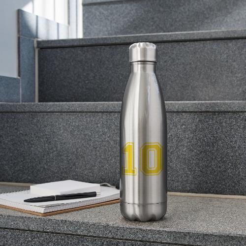Number 10 in a classic athletic collegiate font - 17 oz Insulated Stainless Steel Water Bottle