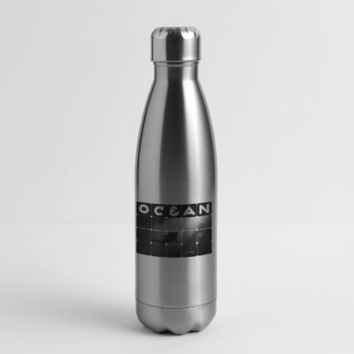Ocean: Monochrome descent of a scuba diver - 17 oz Insulated Stainless Steel Water Bottle