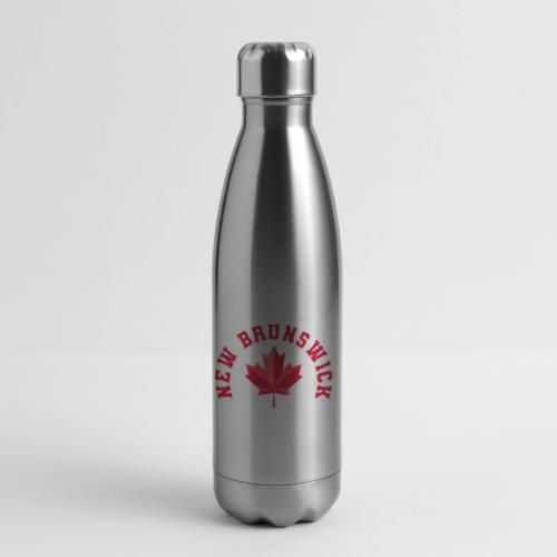New Brunswick with maple leaf - 17 oz Insulated Stainless Steel Water Bottle
