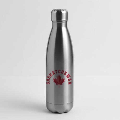 Saskatchewan with maple leaf - 17 oz Insulated Stainless Steel Water Bottle