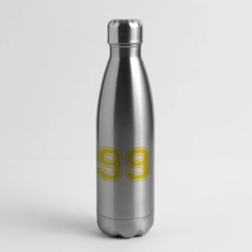 Number 99 in a classic athletic collegiate font - 17 oz Insulated Stainless Steel Water Bottle