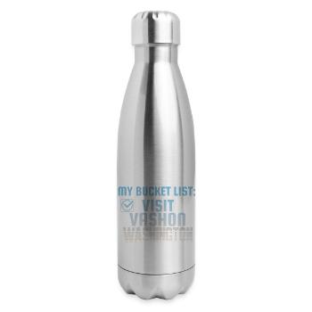 Vashon Washington Bucket List Home Town - 17 oz Insulated Stainless Steel Water Bottle - silver - Right
