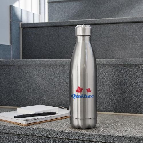 Québec with two red maple leaves - 17 oz Insulated Stainless Steel Water Bottle