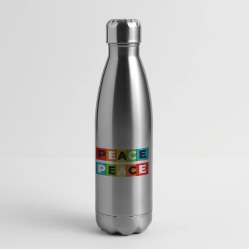 Colorful Peace - 17 oz Insulated Stainless Steel Water Bottle