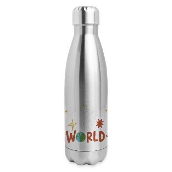 Changer le monde - Bouteille isotherme en inox - argent clair - Droite